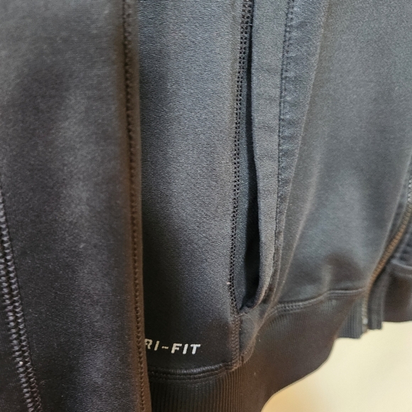 Nike Women's Dri-Fit Track Jacket Black and White Stripe - Picture 4 of 10